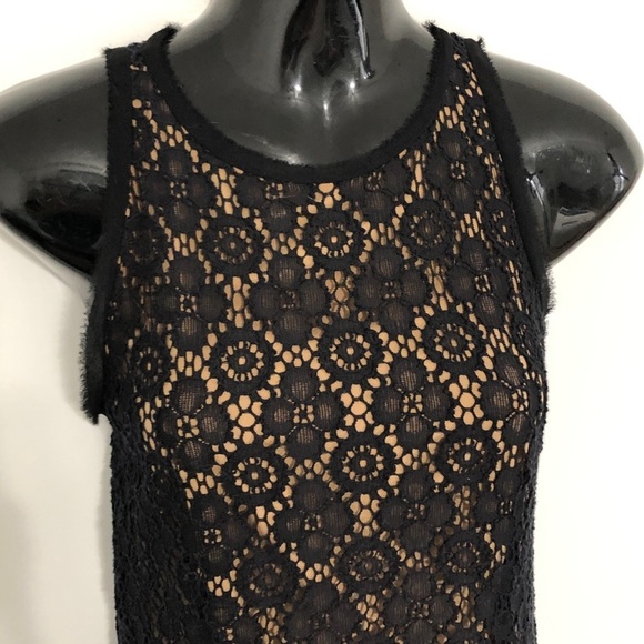 VINCE black nude silk lace fully lined shift dress - Picture 5 of 10